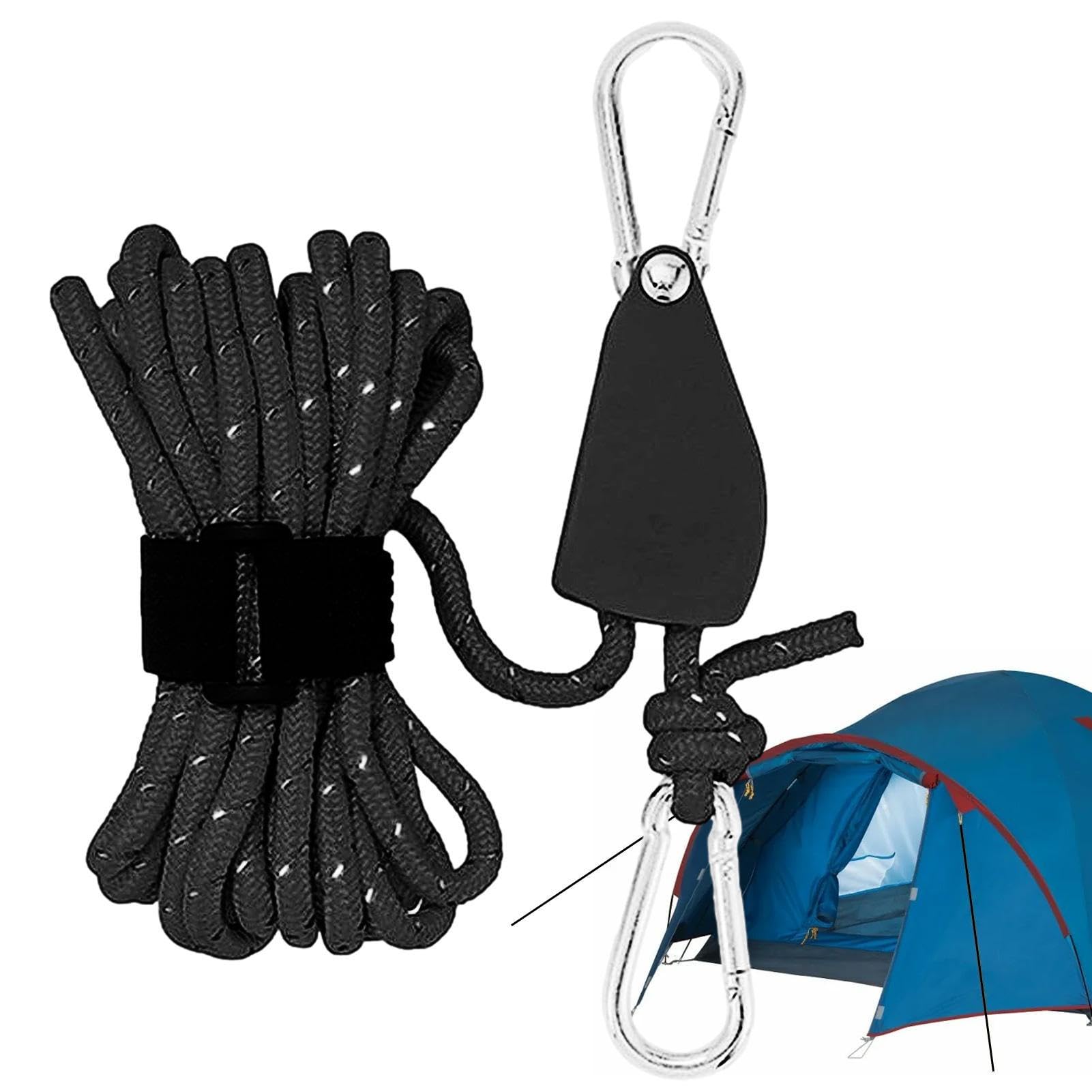 Aufhänger-Seil 4mm/6mm - Reflektierende Zeltschnur 5m Mit Spanner Für Camping & Outdoor
