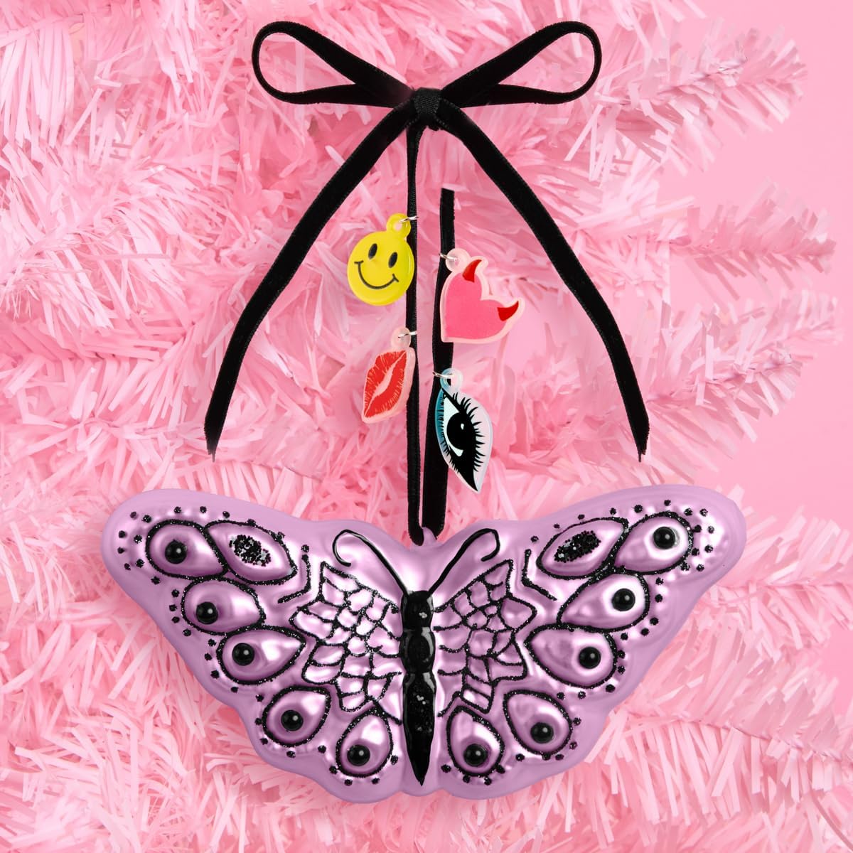 xo, Fetti Purple Butterfly Ornament, Black Glitter | Guts Holiday Decor, Sour Charm Ribbon, Bad Idea Christmas Tree Decoration, Stocking Stuffer