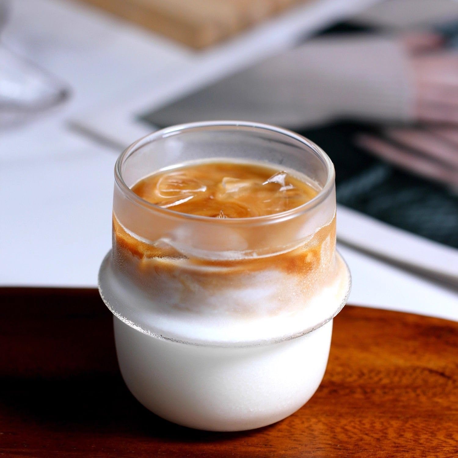 2 pcs Borosilicate Tumblers, Coffee Cup Milk Cup, Clear, 250ml, Heat Resistant Hot and Cold Water Drinking Jar U-yd