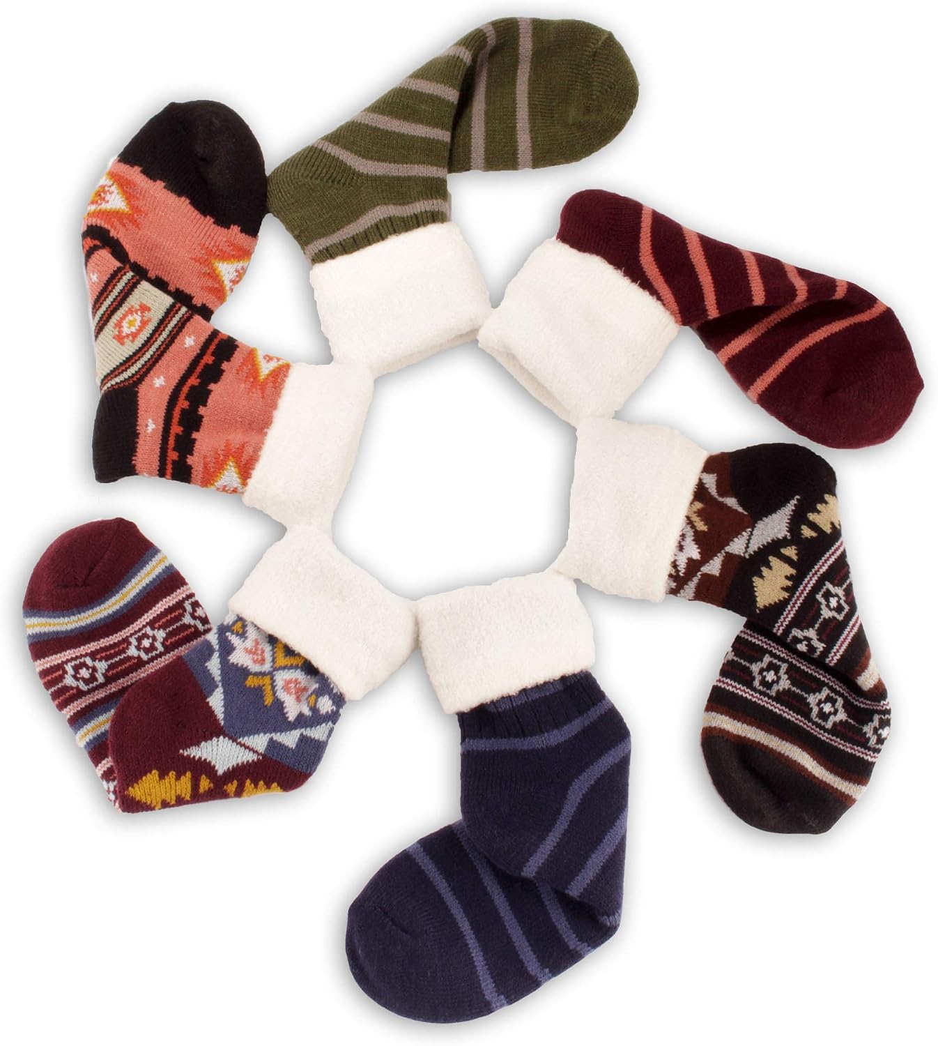 BambooMN Men's Cabin Double Layer Thick Soft Warm Fuzzy Comfy Home Socks, 3 Pairs