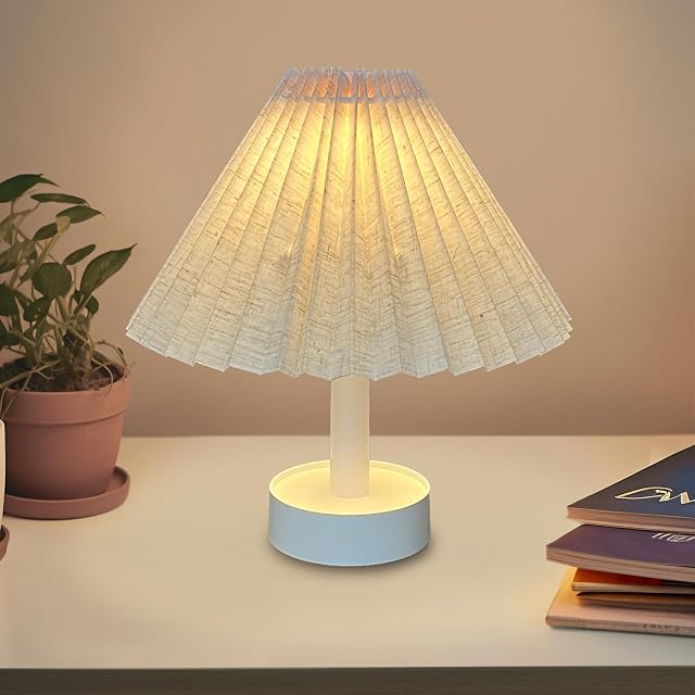 Table Lamp Foldable Desk lamp with Stepless Dimming 3 Color Modes USB-C Rechargeable Portable Bedside Desk Light for