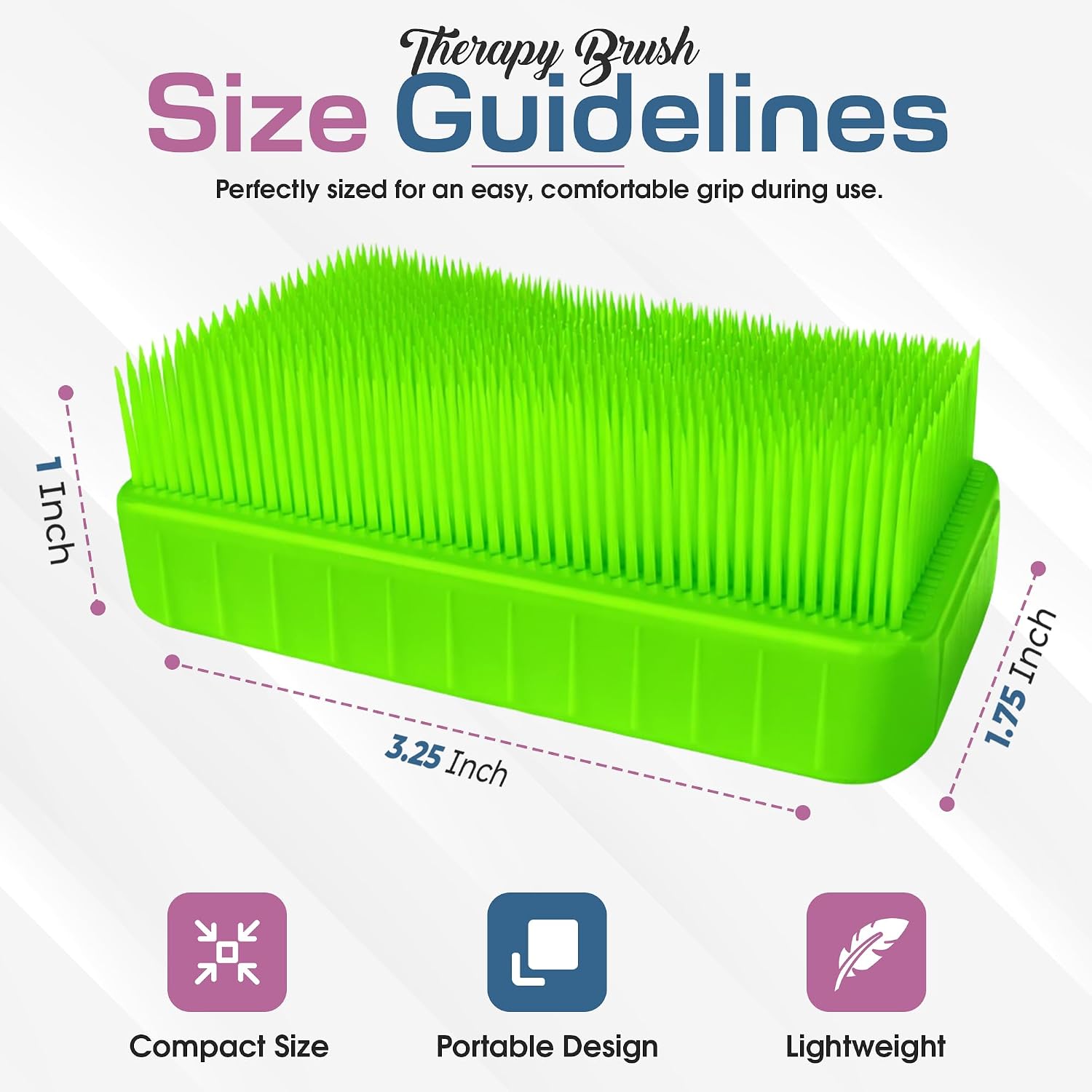 Wilbarger Method Therapy Sensory Therapressure Brush Purple/Green/YLW 3PK image 5