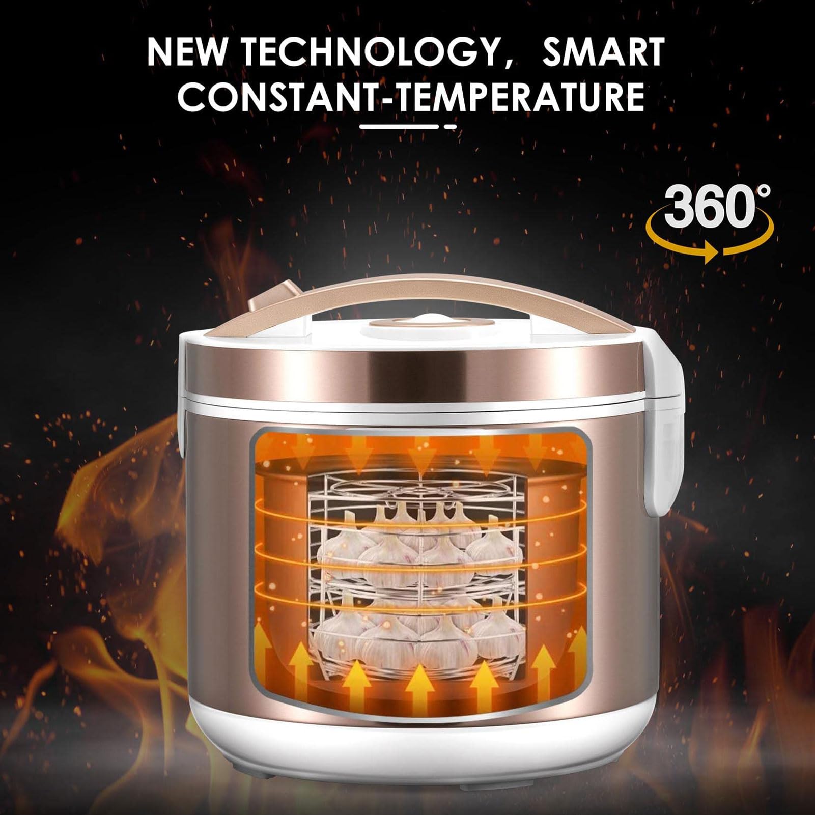 Máquina de fermentación de ajo negro, olla fermentadora automática de 5 litros para cocinar tú mismo, control inteligente para nato, yogur y más, aparato de cocina multifuncional