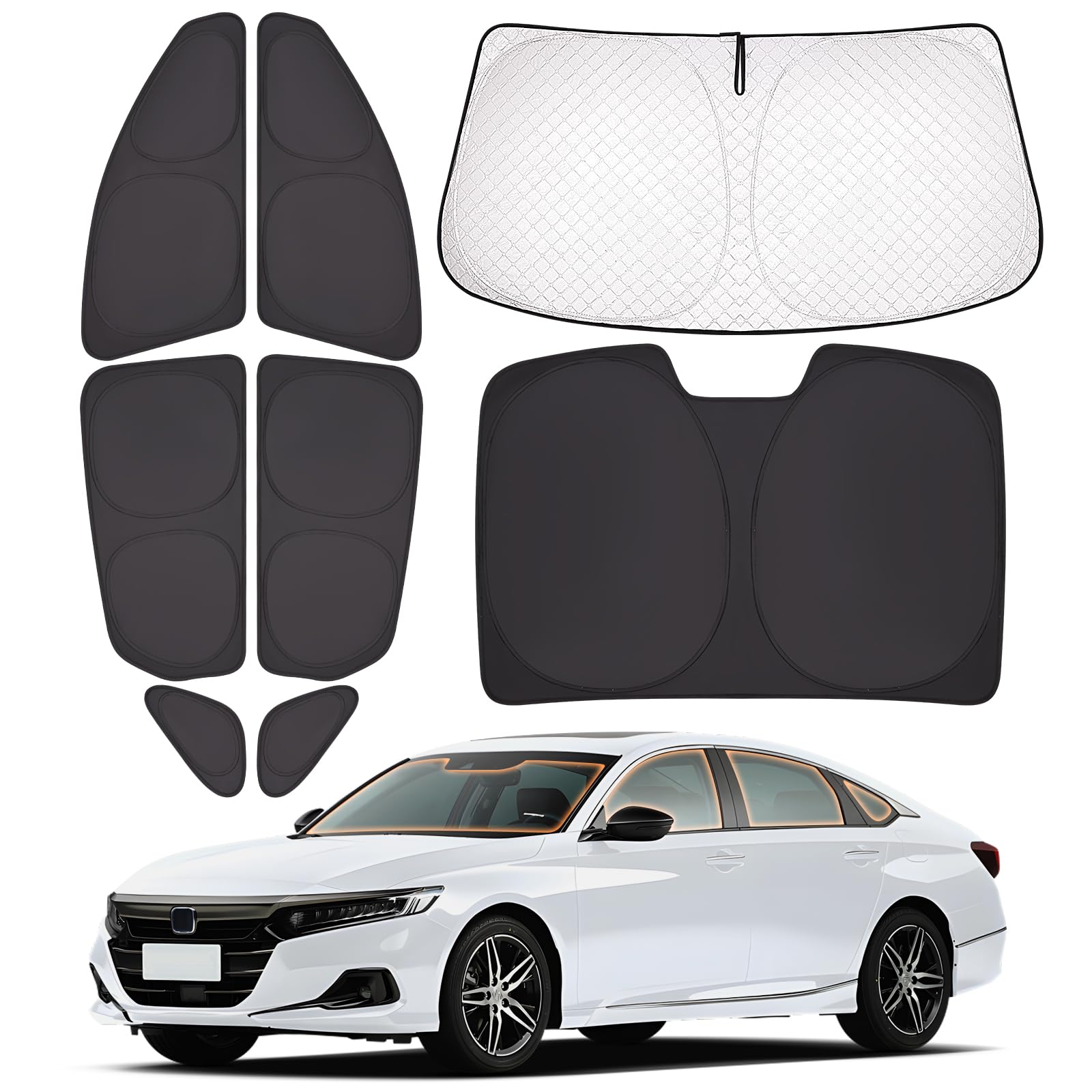 Photo 1 of XCBYT 2018-2024 Accord Full Coverage Window Shades | 6-Layer Blackout Insulated Sun & UV Protection | Custom Fit Privacy Covers for Camping, Sleeping & Car Living (8 PCS)