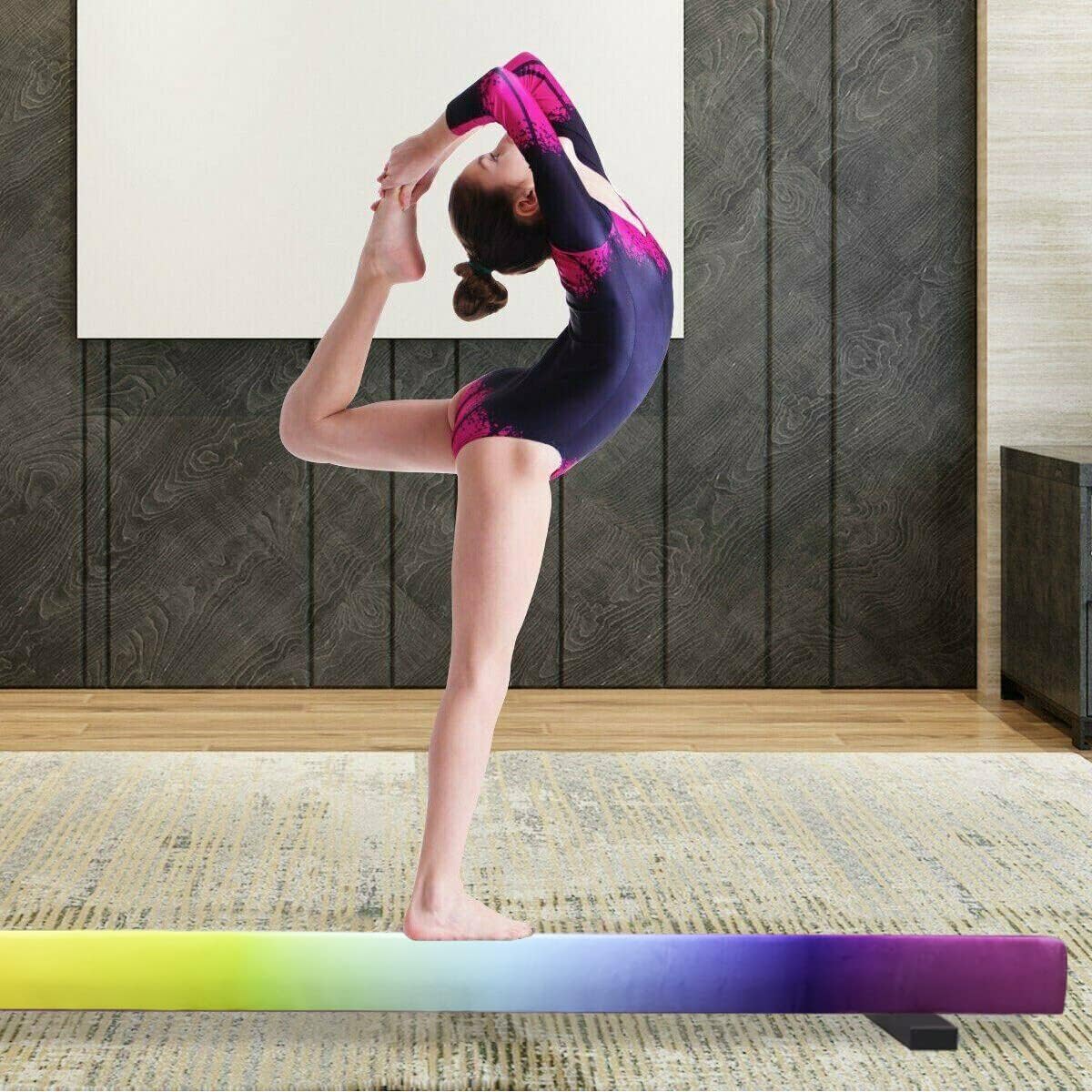 FBSPORT 180 CM Trave Di Equilibrio Pieghevole, Trave Di Equilibrio Per Ginnastica, Trave Di Pavimento Per Palestra, Trave Di Equilibrio A Strati Floccanti, Attrezzature Per Il Fitness Per Bambini - 6