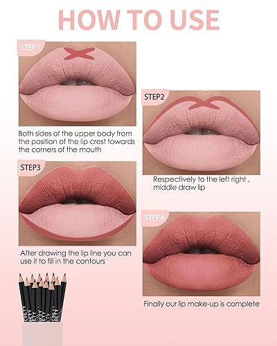 Miniatura 6 de Juego de lápices de labios mate, 12 colores, lápiz labial cremoso, resistente al agua, de larga duración, tinte de labios, suave, altamente