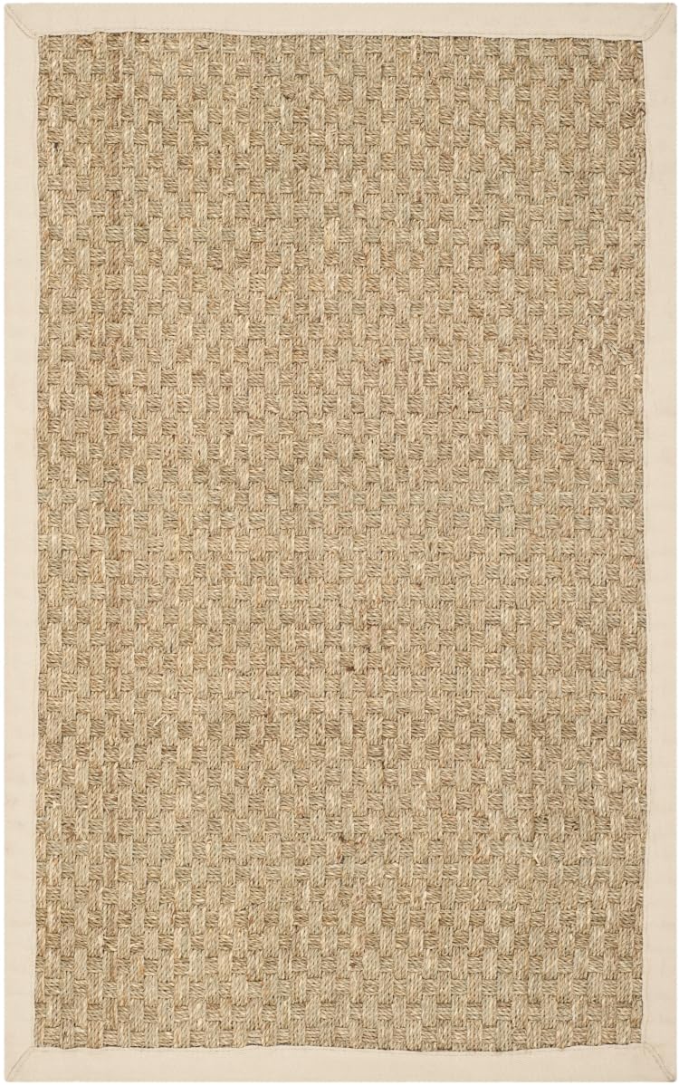 Safavieh Natural Fiber Collection Runner Rug - 2'6" x 6', Natural & Beige, Border Basketweave Seagrass Design, Easy Care, Ideal for High Traffic Areas in Living Room, Bedroom (NF114A)