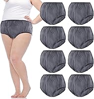 Vista 8 de 9 piezas de calzoncillos impermeables para incontinencia, pantalones de plástico, a prueba de fugas, ropa interior para adultos (XL, transparente)
