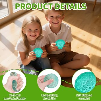 Squeeze Toys for Kids, 2.36in Stress Relief Balls, Durable & Safe Stress Toys for Boys and Girls Age 3+, Ideal for Autism, Adults, and Classroom Rewards (Green)