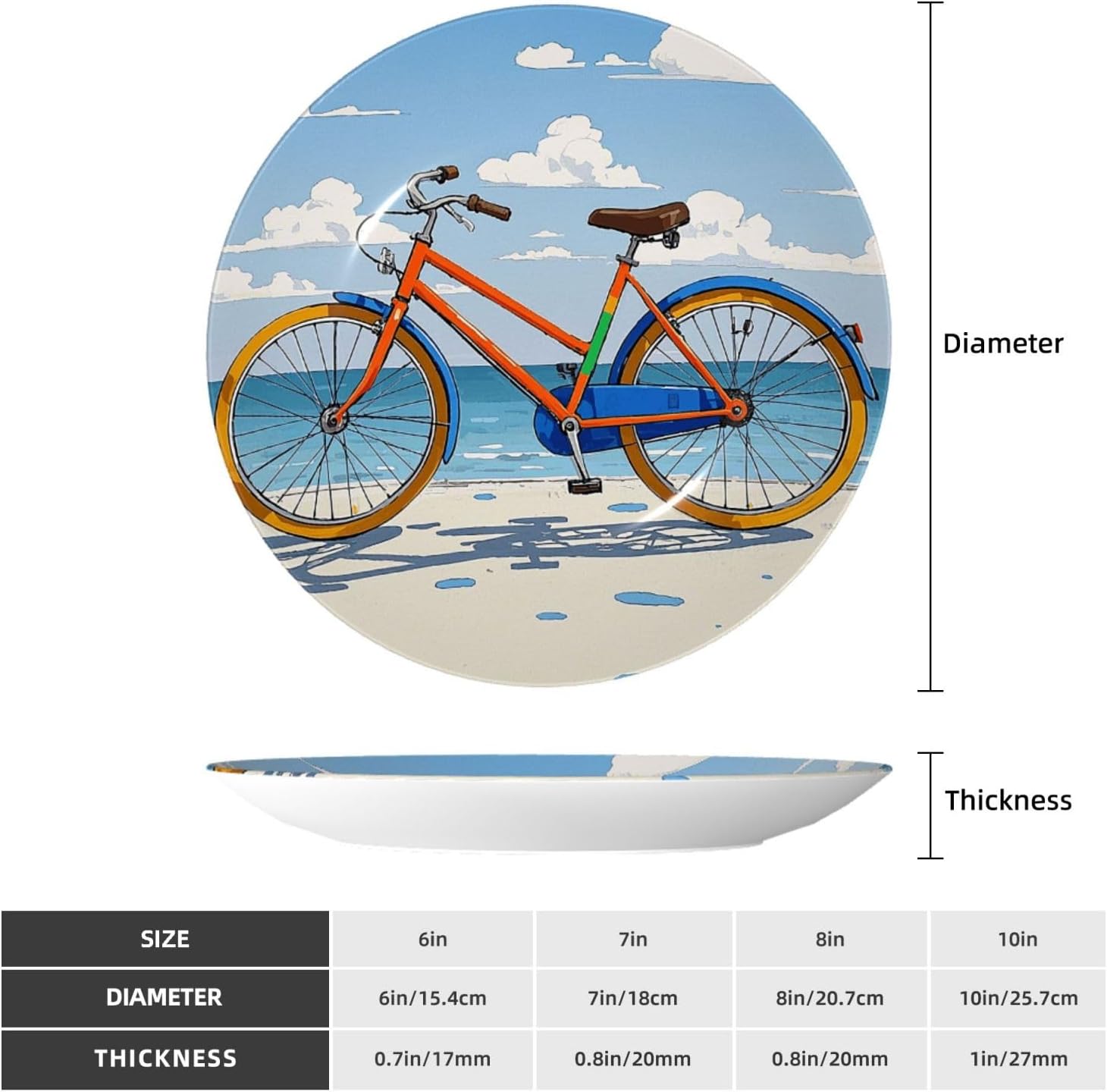 Decorative Plate Art Crafts Bone China Decorative Plate with Display Rack Souvenir Wall Decor Ceramic Ornaments Dinner Plates Ceramic Decoratives Plates for Home Office 10in