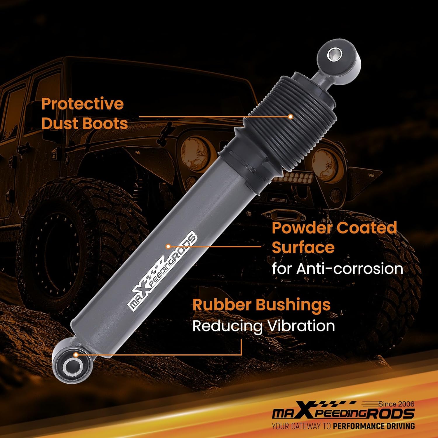 maXpeedingrods Dual Steering Stabilizer for Jeep Wrangler JK JKU 2007-2018, for 2" or More Suspension Lift, G1 Upgraded Version