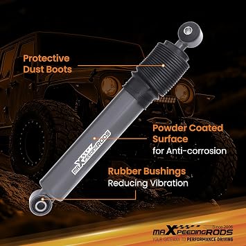 maXpeedingrods Dual Steering Stabilizer for 2-8 Lift Jeep Wrangler JK JKU | Dual Steering Stabilizer for 2007-2018 Jeep Wrangler JK JKU, for 2 or More Suspension Lift, G1 Upgraded Version