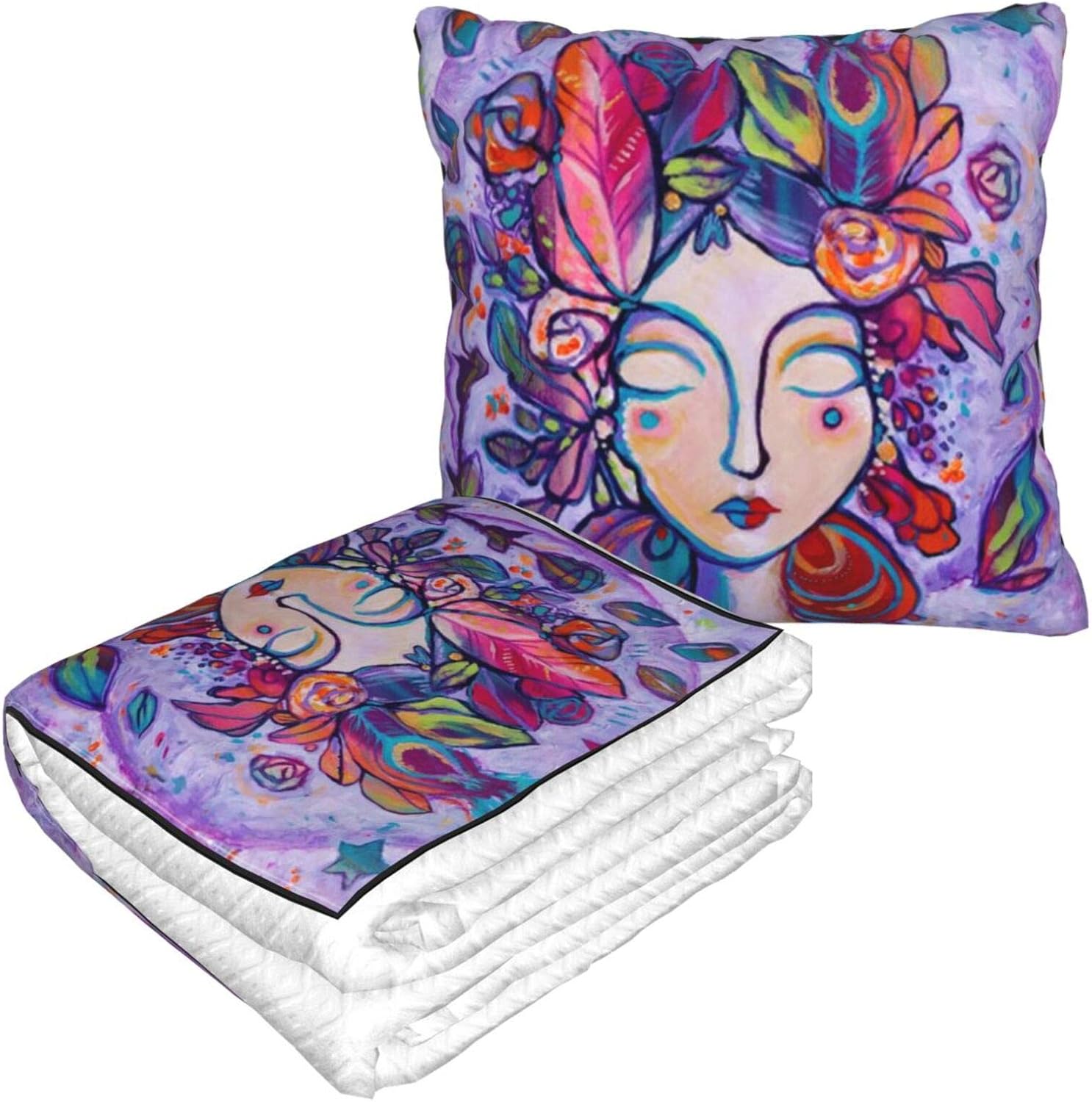 Lavender Throw Blanket,Warm Throw Pillow for Couch All