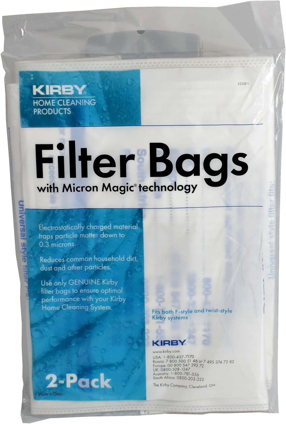 Kirby 205811 Vacuum Filter Bags 2 Pack