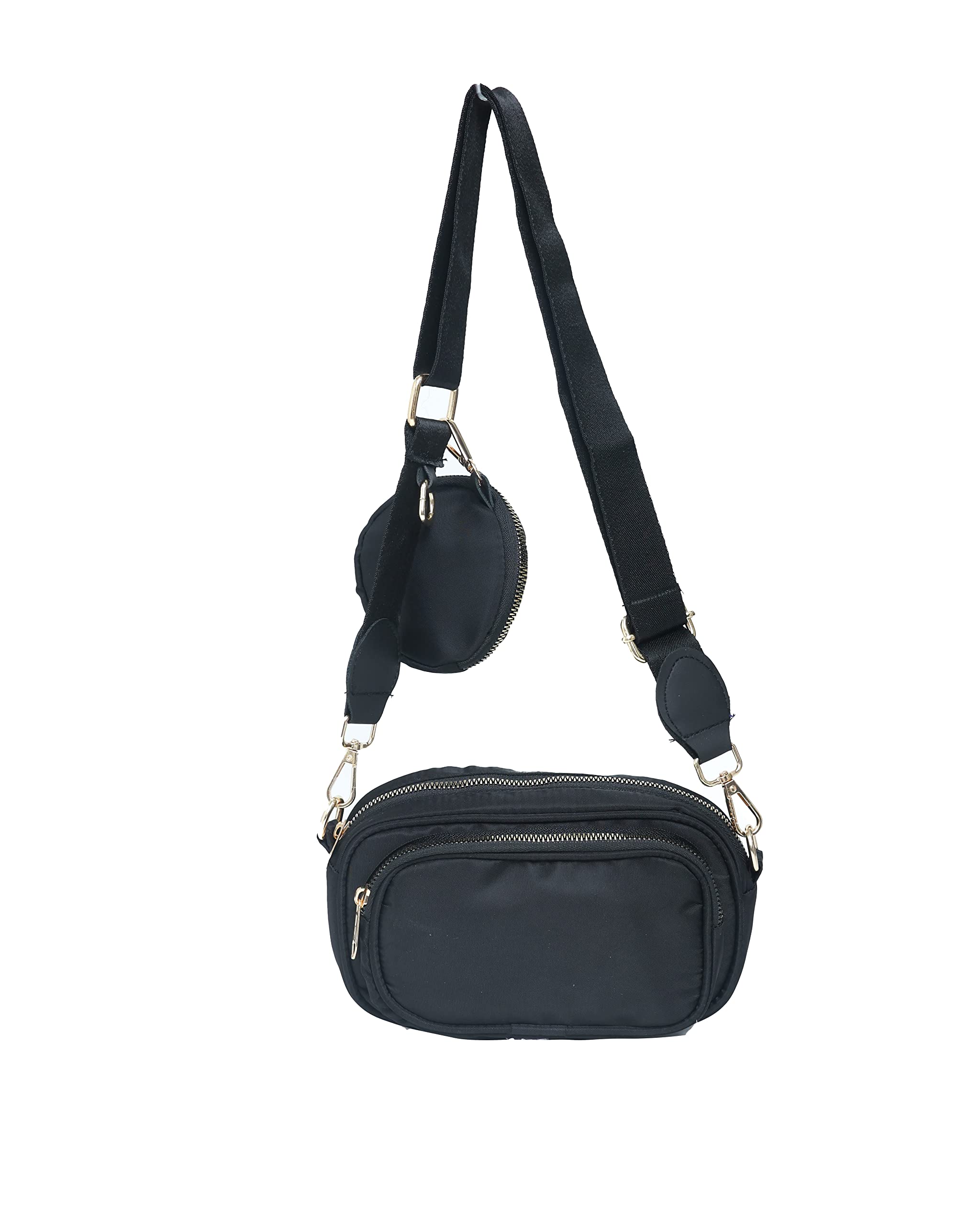 Donicy Women's Stylish Parachute Camera Design Sling Bag, Black-image-2