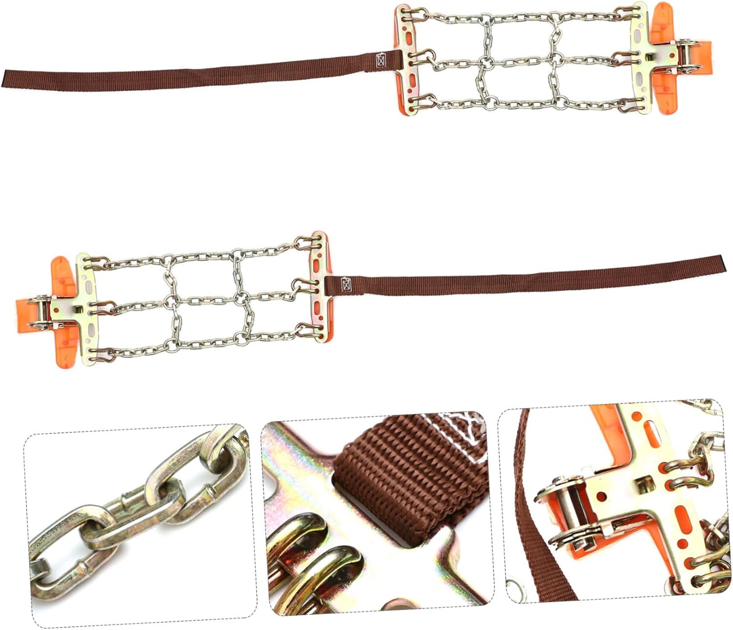 2pcs Vehicle Anti-Skid Snow Chains Emergency Tire Traction Chains for Cars SUVs Trucks for Winter Weather and Ice Conditions Random Color