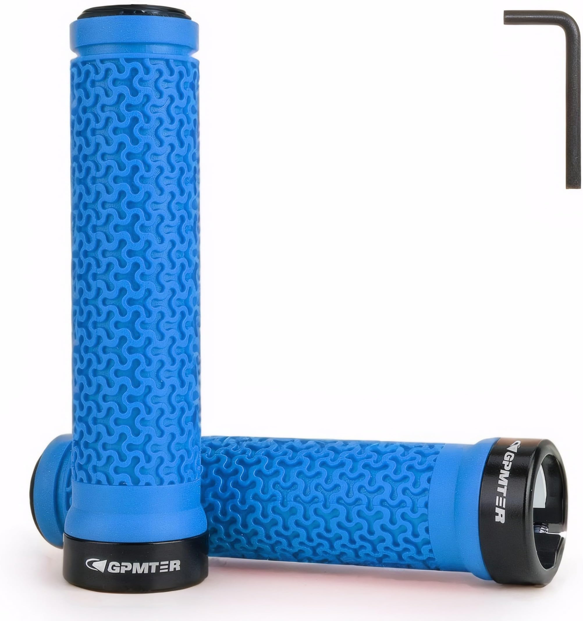 GPMTER Bike Handlebar Grips, Single Lock on Bicycle Handle Bar, for BMX, Mountain, MTB, Beach Cruiser, Scooter, Folding Bike, Soft Non-Slip-Rubber Hand Grip Comfortable Ergonomic