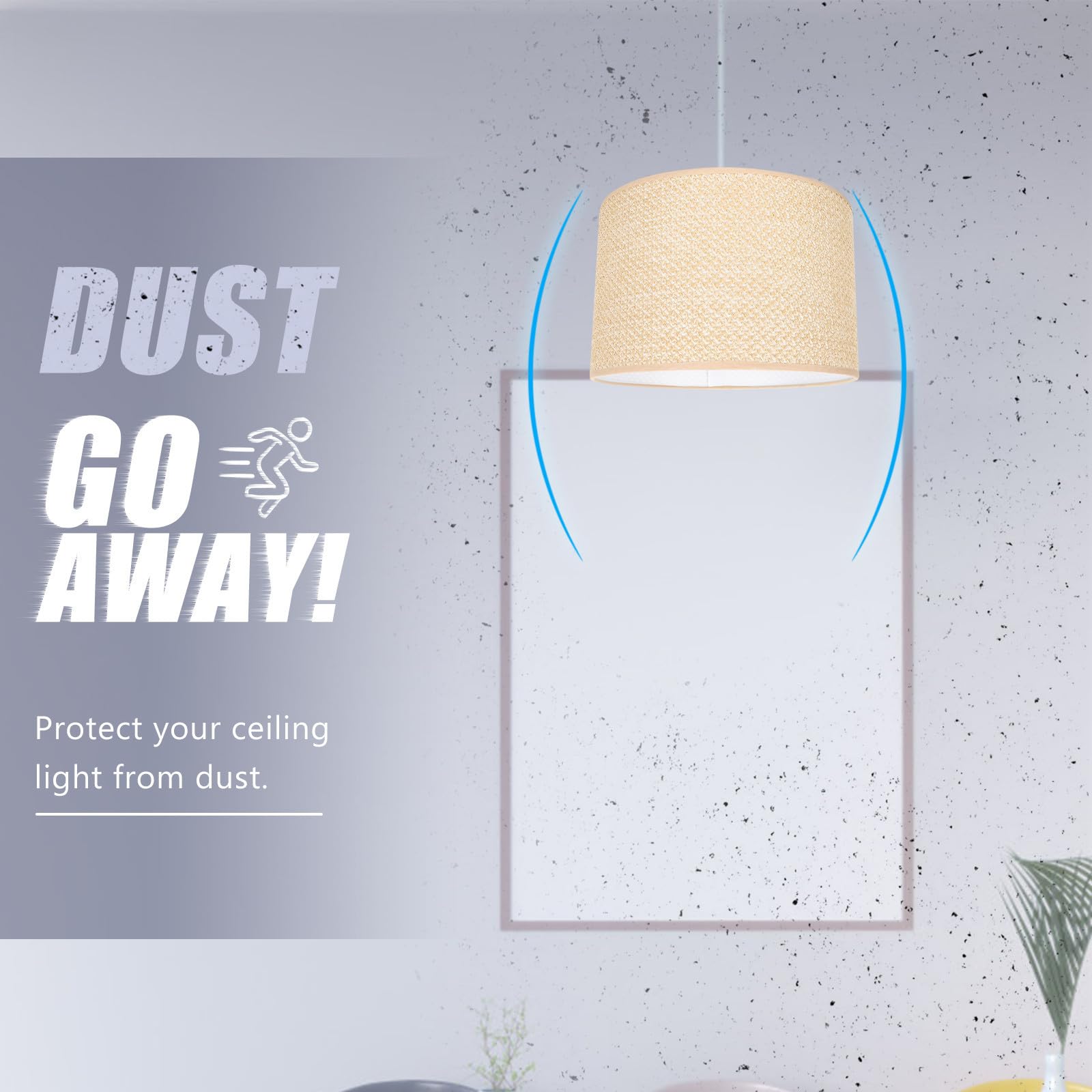 VANZACK Pantalla de Lámpara de Techo de Plástico Amarilla, Decorativa