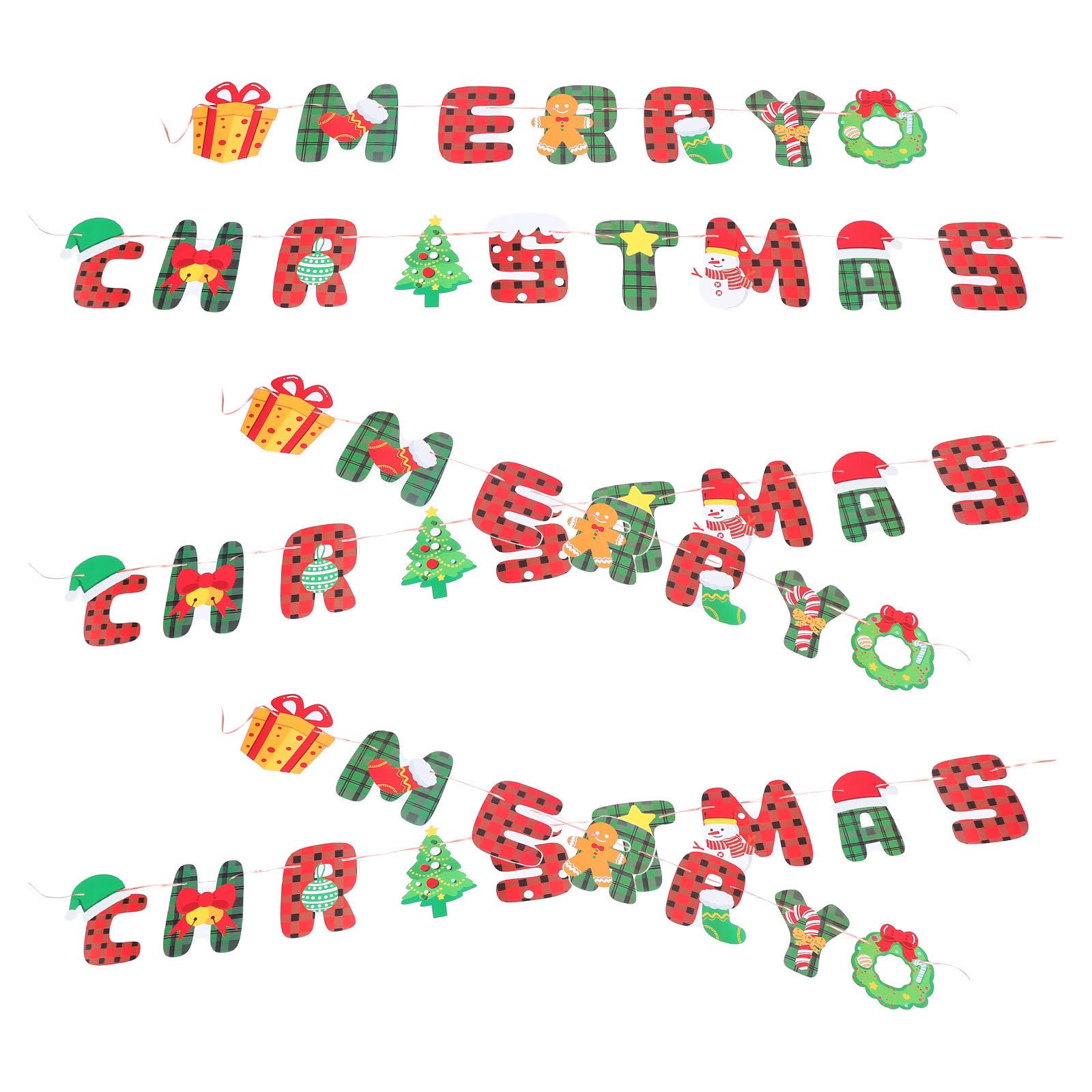 NUOBESTY 15 Stück Weihnachtsbanner Papiergirlande mit