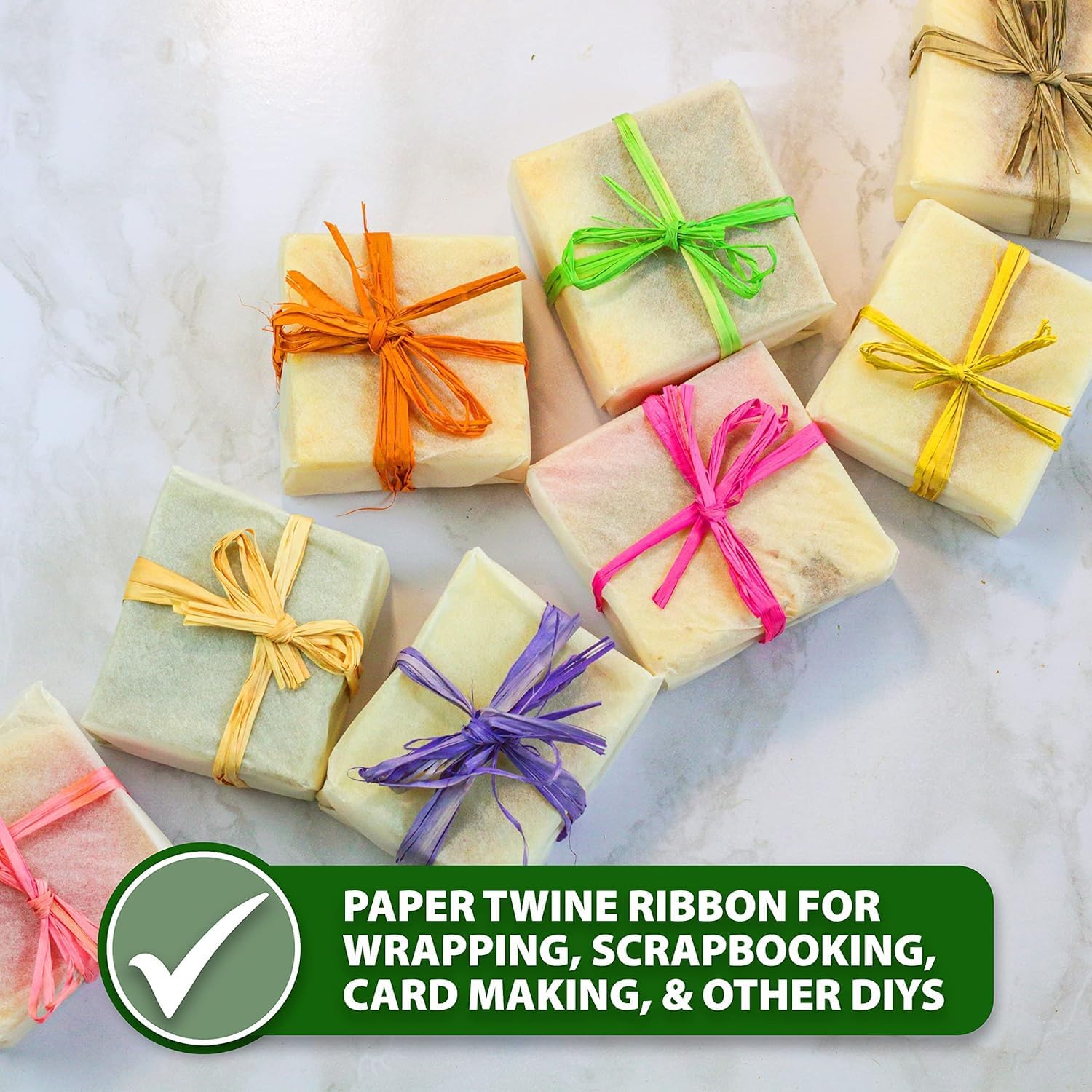 Mandala Crafts Olive Green Paper Raffia Ribbon for Gift Wrapping Crafts