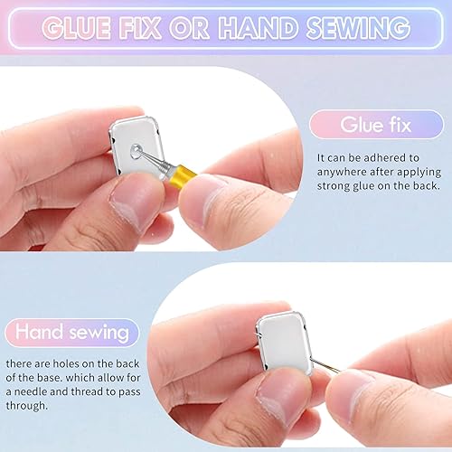 Miniatura 4 de Juego de 114 diamantes de imitación para coser, formas mixtas, parte trasera plana grande, con diamantes de imitación grandes con garra de costura