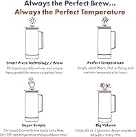 Vista 3 de Nextmug Press - Temperature-Controlled, Self-Heating French Press (White - 40 oz.)