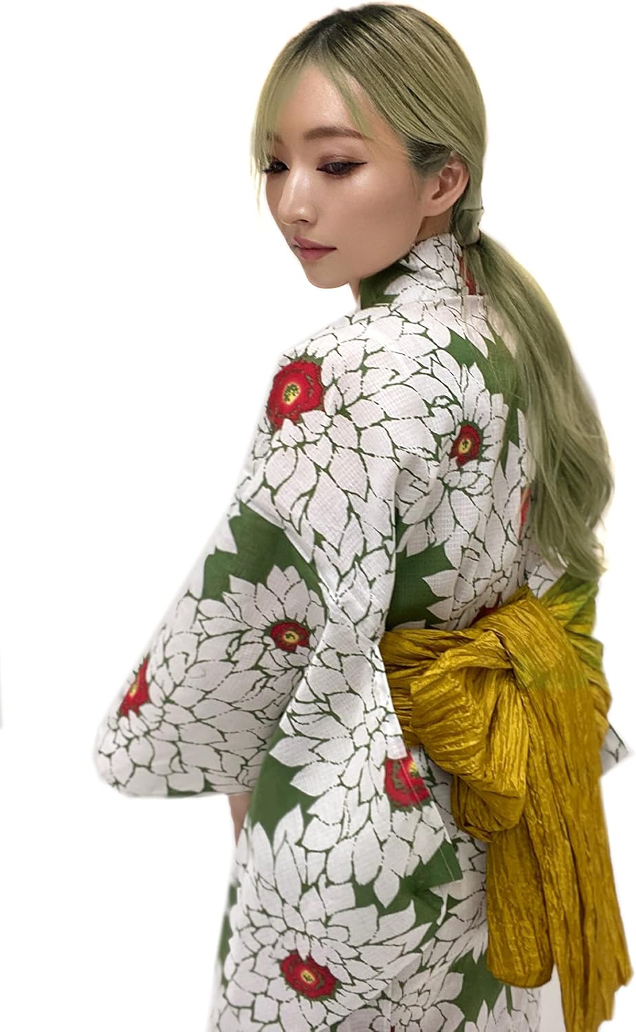 Dita ENSHU Traditional Cotton Women's Yukata Robe (japanese casual kimono) Easy Wearing (Yukata, Obi, Koshihimo) set3 - Image 2