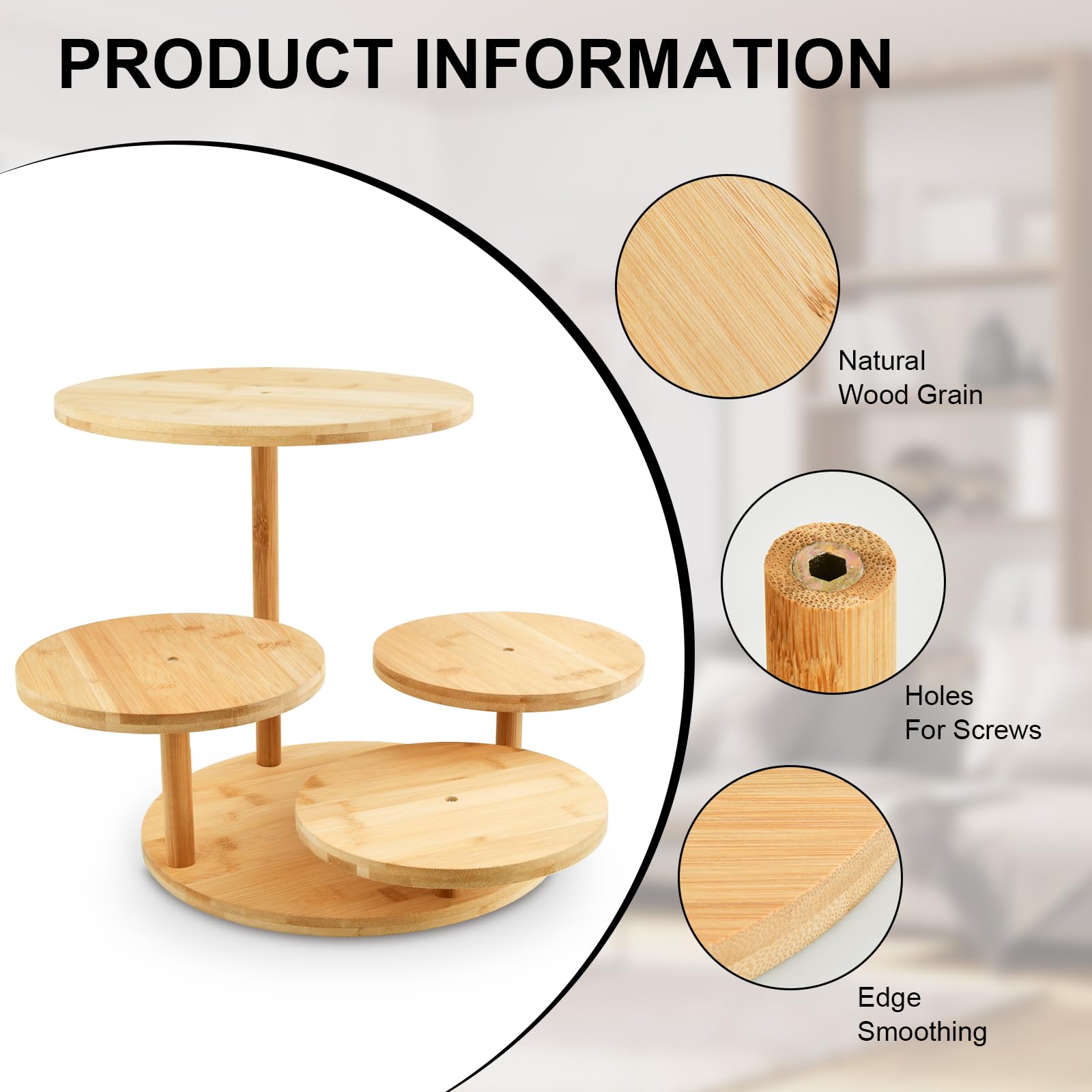 4 Livelli Alzata per Cupcake in Legno, Alzata Per Torte Display Stand, Alzate per Dolci e Frutta, Alzatine per Buffet, Decorazione a Vassoio Gradini, per Feste di Compleanno Baby Shower