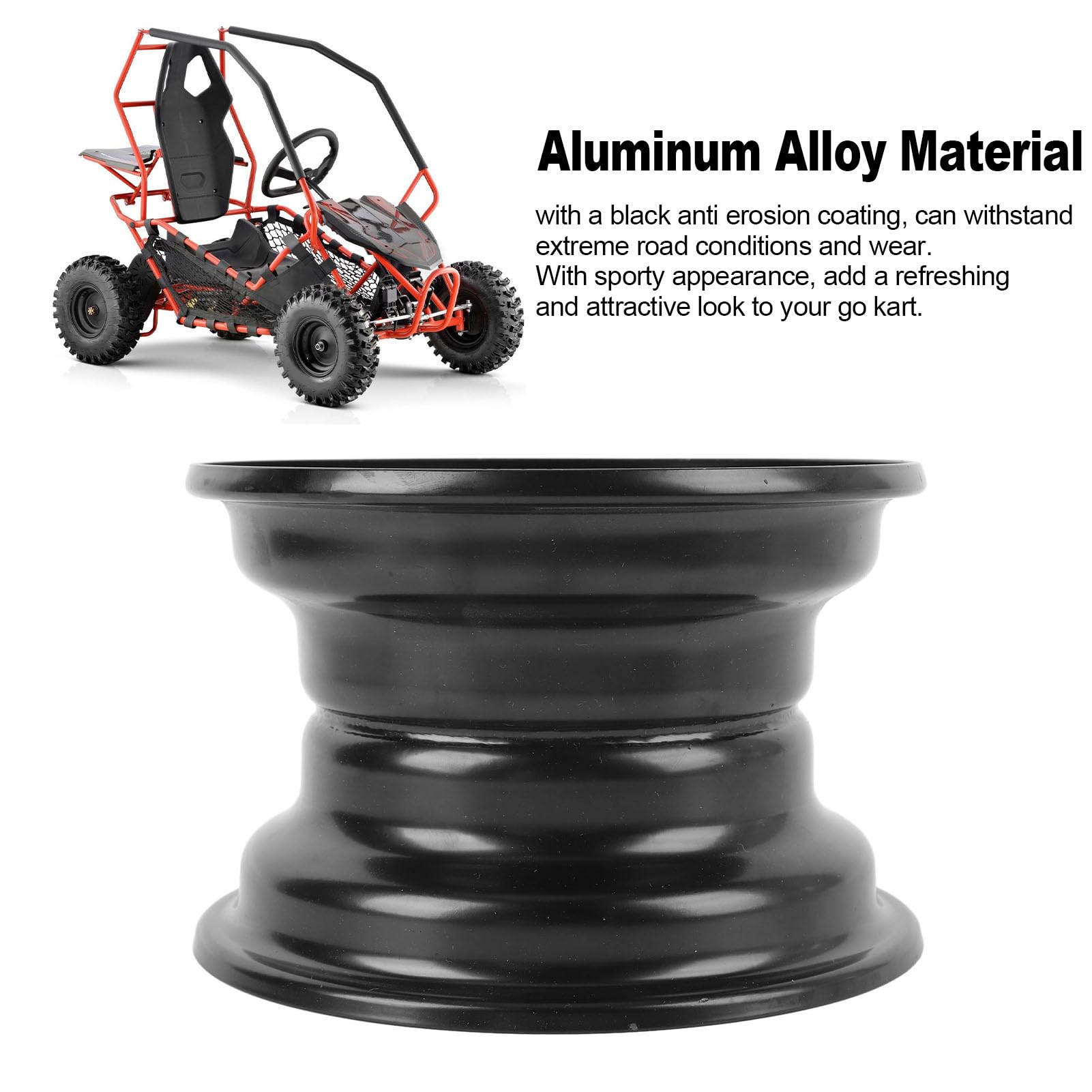 Jantes à 3 trous, jantes de karting en alliage d'aluminium de 6 pouces à 3 trous, traction améliorée, look élégant pour VTT, quads, motos tout-terrain et tondeuses, installation facile, adaptées à