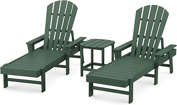 POLYWOOD South Beach Chaise 3-Piece Set in Green