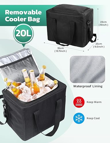 Miniatura 4 de Oasser Organizador de maletero con bolsa refrigeradora, organizador plegable grande para maletero de automóvil para SUV con múltiples