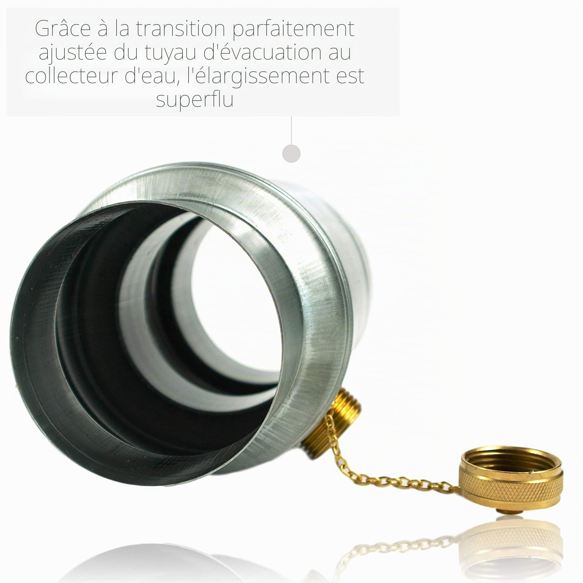 Collecteur d'eau de pluie en zinc 76/80/87/100/120 mm avec raccord pour tuyau d'égout, collecteur de pluie Titanzink 85 % d'eau grâce à une construction à double paroi