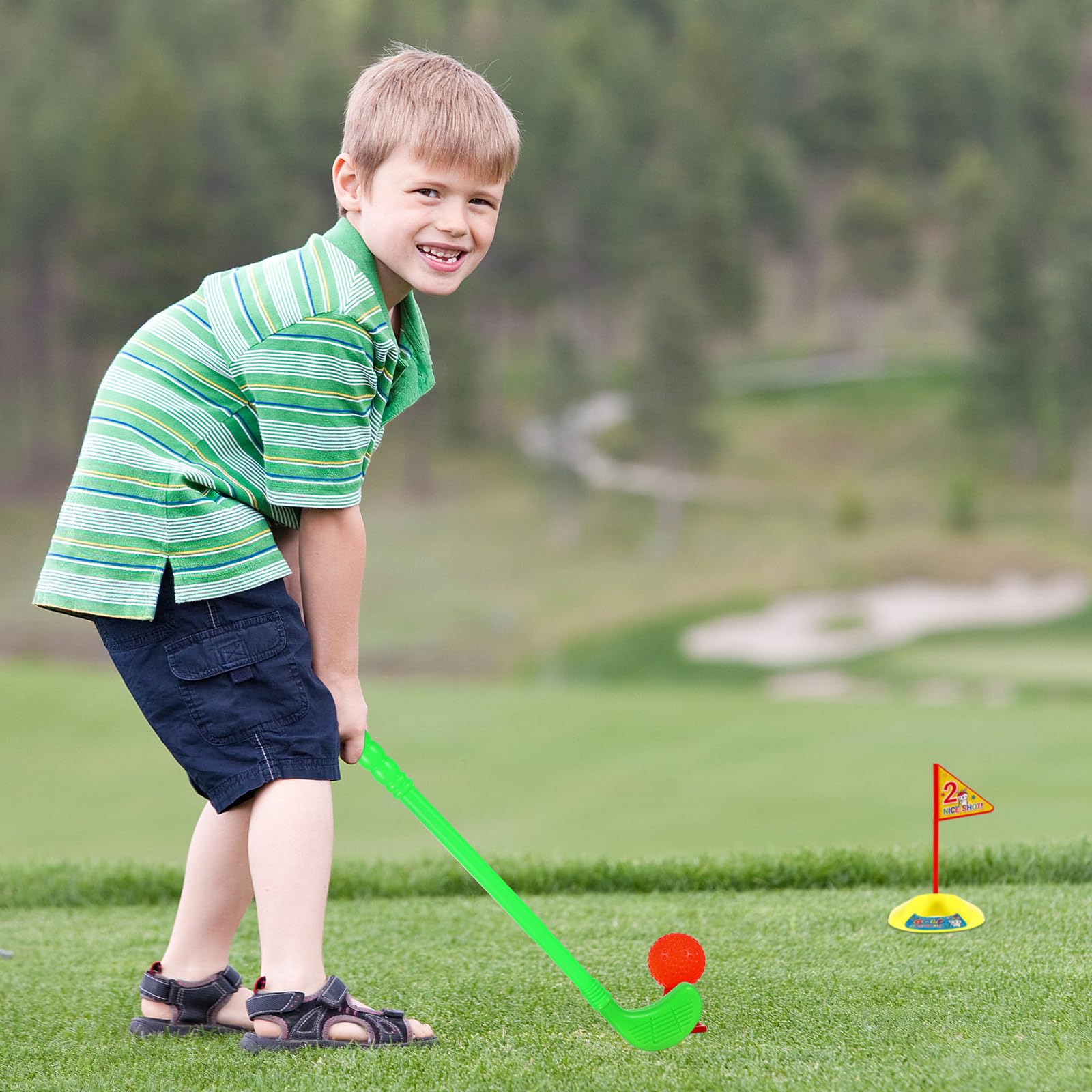Homoyoyo Toddler Golf Set: Plastic Golf Clubs Set Colorful Kids Golf Clubs - Image 3