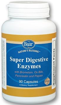 Baar Super Digestive Enzymes Capsules with Bromelain Pancreatin, 90 Count
