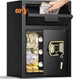 2.8 Cubic Drop Safe for Business, Anti-Theft Drop Slot Safes for Money with Digital Combination Lock & Spare Keys, Cash Depository Safe with Drop Box for Home Retail Store Business