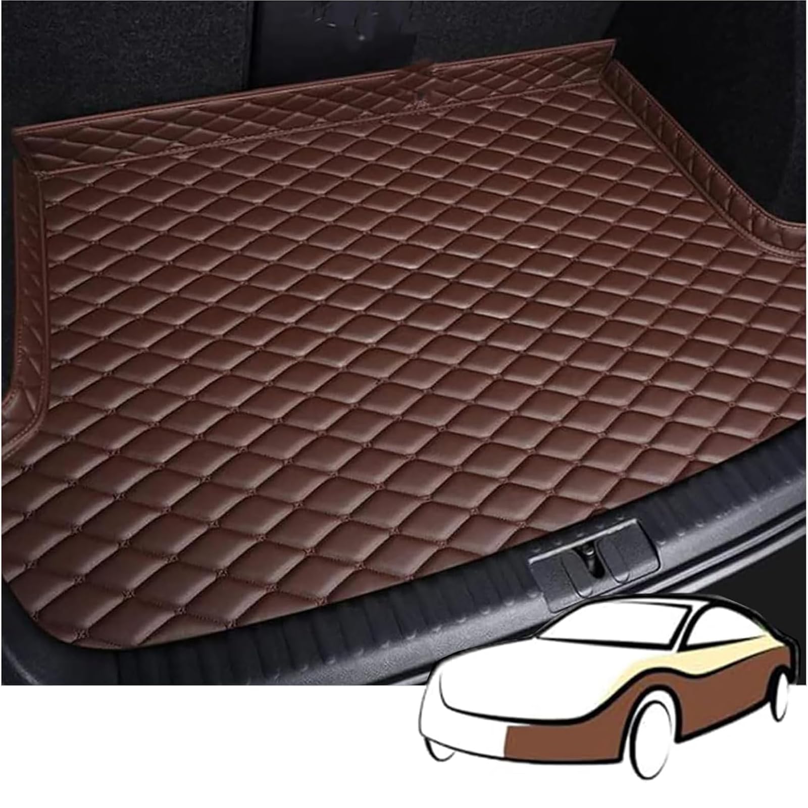 LUUXWPFZ Car Boot Mats, for SsangYong KGM Torres 2022-2026 Leather Boot Liner Mats Rear Trunk Rear Trunk Cargo Tray Liners Protector Non-Slip Car Accessories,B