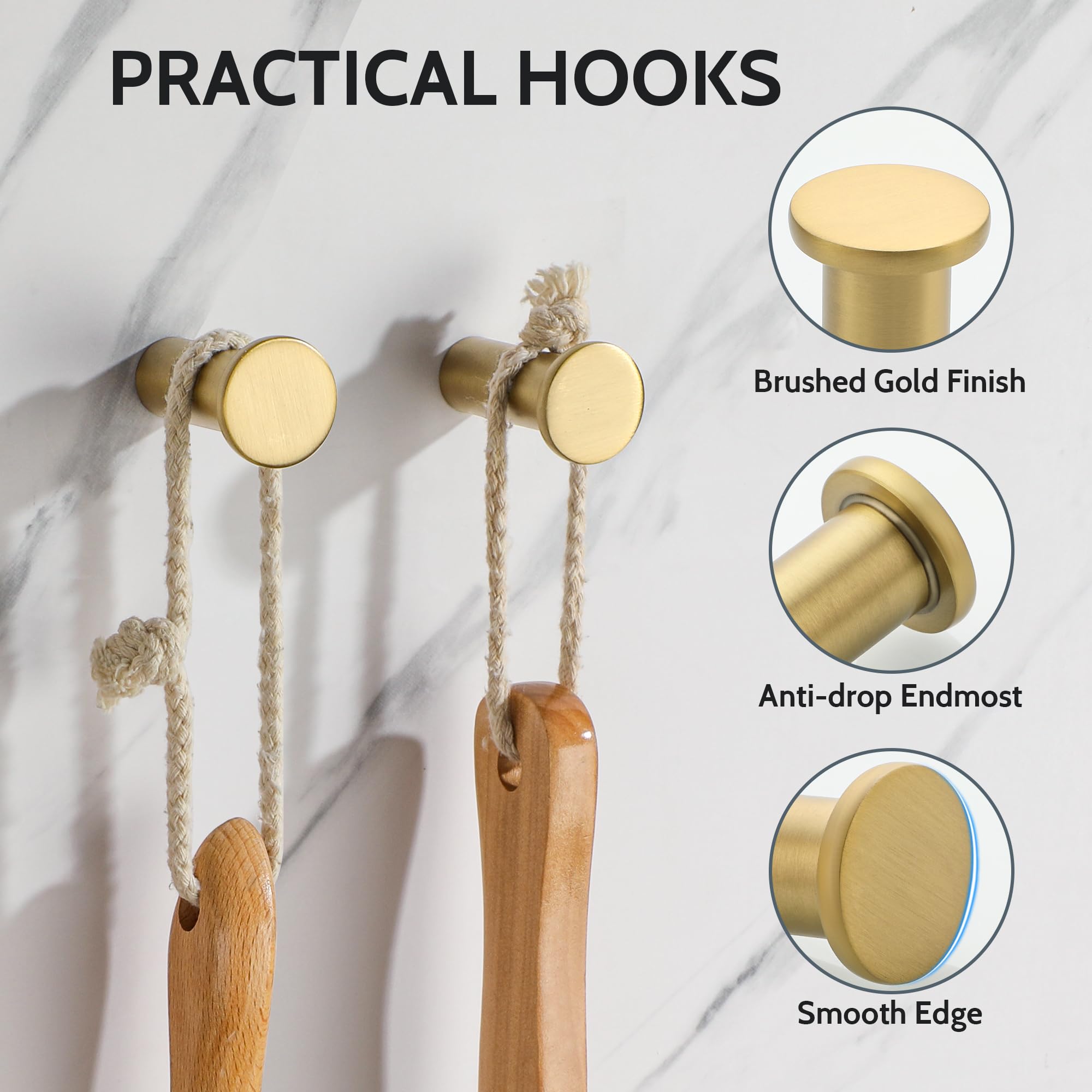 Ganchos De Oro Cepillado - México