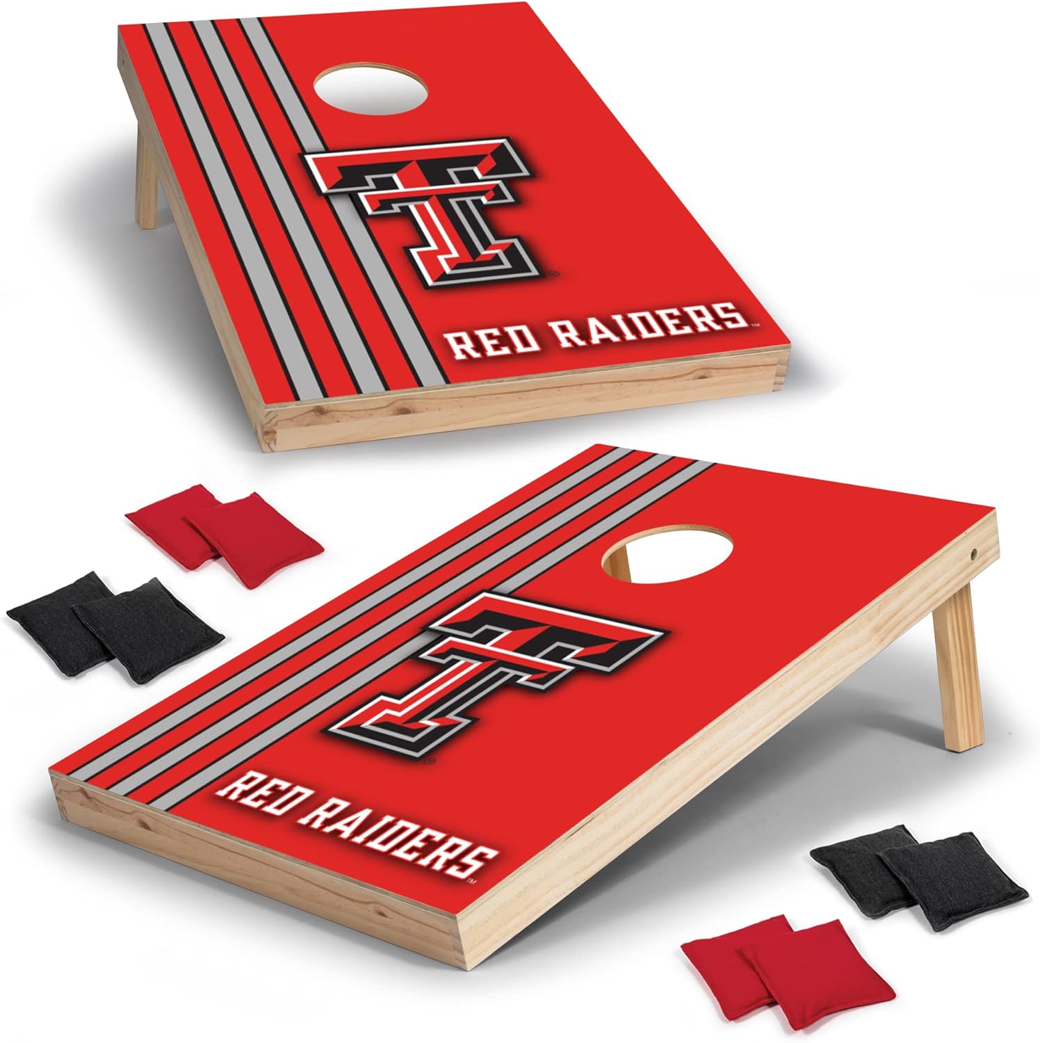 Wild Sports 2' x 3' Set with Direct Print HD Team Graphics – Great Gift for Any NCAA Fan! Bean Bag Toss Family Outdoor Games – Texas Tech Red Raiders