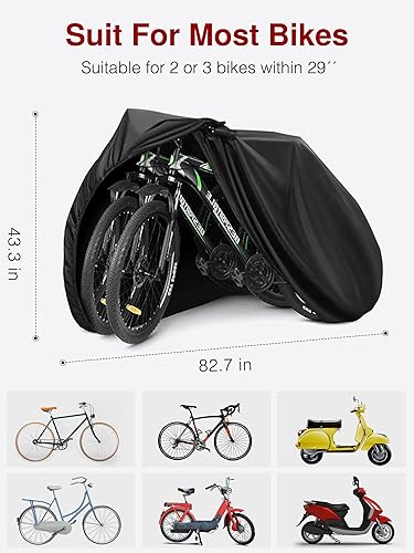 Miniatura 2 de Puroma Cubierta de bicicleta al aire libre impermeable Cubiertas de bicicleta lluvia sol UV polvo a prueba de viento con agujero de bloqueo para