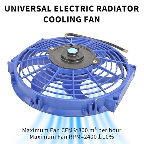 Vista 87 de Juego de 2 radiadores eléctricos de 12 V 80 W, ventilador delgado universal de 7 pulgadas, color negro, 12 V, 80 W