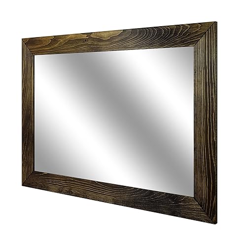 Miniatura 5 de Shiplap Rustic Wood Framed Mirror, Handmade in the USA, 20 Stain Colors, Shown in Dark Walnut - Reclaimed Wood Style, Wall Mirror, Tall Mirror,