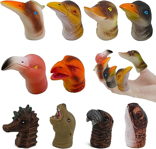 Miniatura 8 de Lindos juguetes de marionetas de dedo de animales, marionetas de panda y marioneta de ardilla, marionetas de animales para contar roles, un