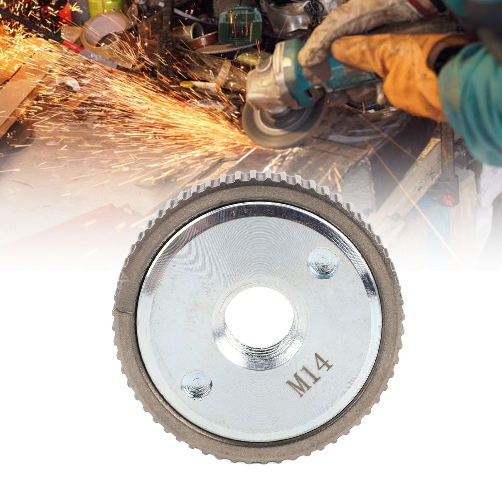 Gavigain M14 Flange Nut Quick Release Pressure Plate, Wear Resistant Alloy Steel, Universal Compatibility, Secure Stable Locking for Angle Grinder Users