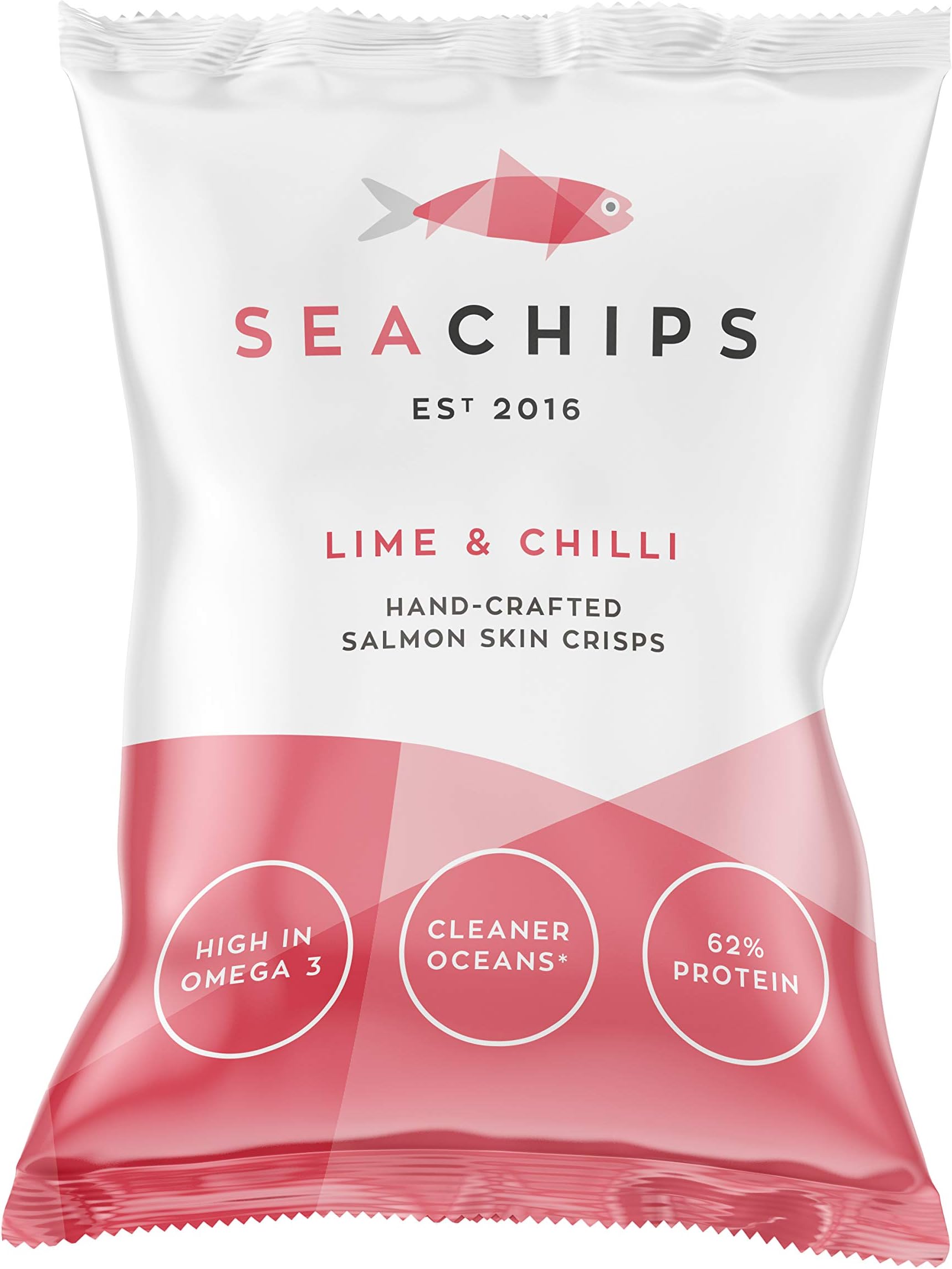 Sea Chips Salmon Skin Crisps (1x Lime & Chilli), 20g, 1-pack