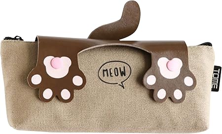 Amazon コノハナサクヤ Jp 猫 肉球 ペンケース 筆箱 ふでばこ シンプル そろばん かわいい 小学生 中学生 高校生 おしゃれ ねこ ブラウン ペンケース 文房具 オフィス用品