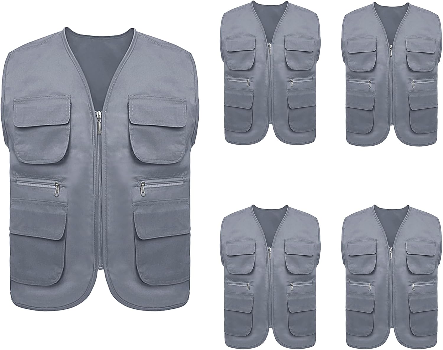 TopTie 5 Packs Supermarket Work Vest Volunteer Activity Event Waistcoat with Pockets