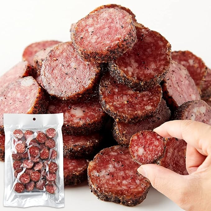 天然生活 黒胡椒サラミ (200g) おつまみ おやつ 厚切り ブラックペッパー 国内製造 スパイシー