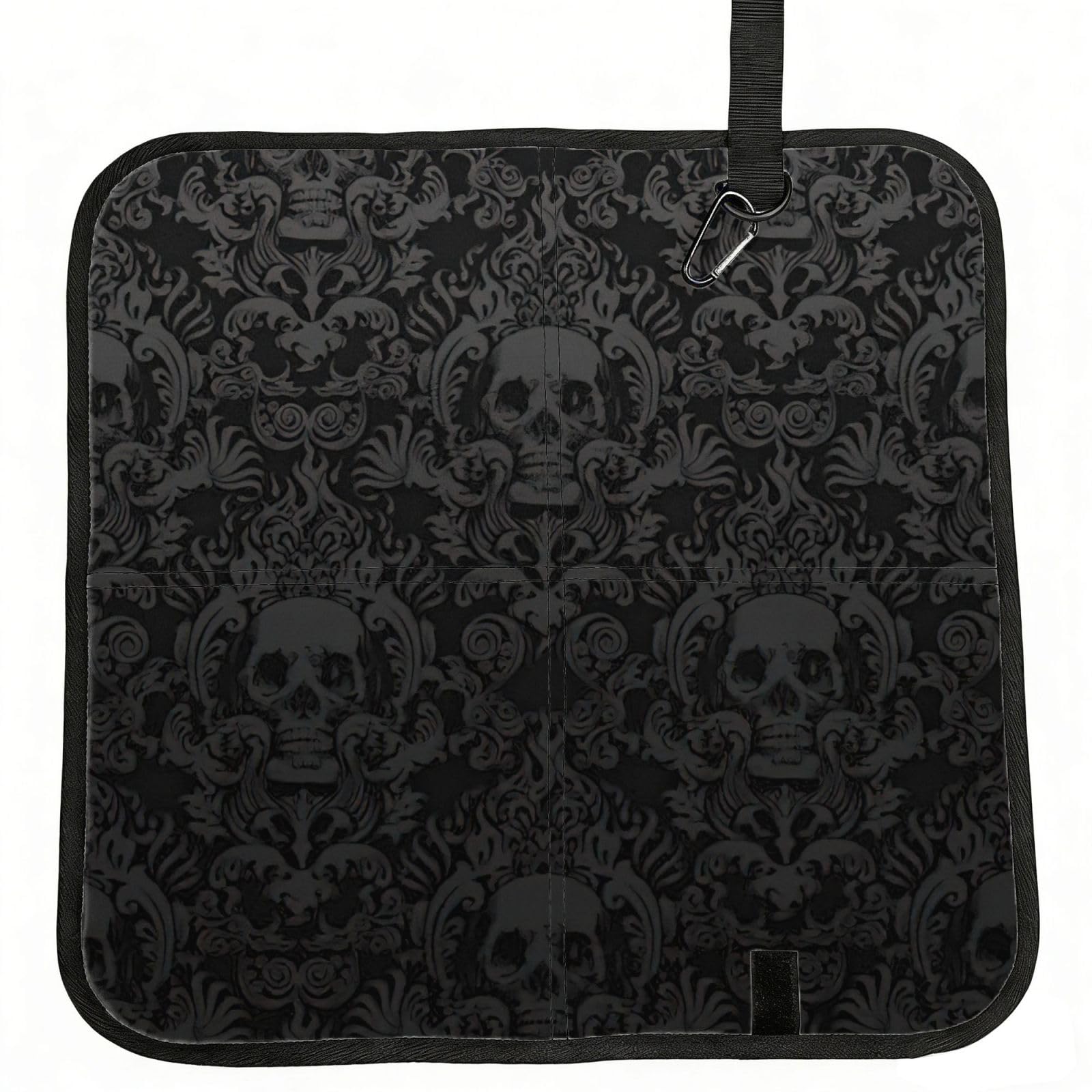 AYYQWE Gothic Wallpaper Skull Print Foldable Seat Cushion Portable Chair Pad Office Commuting Picnic Camping Outdoor