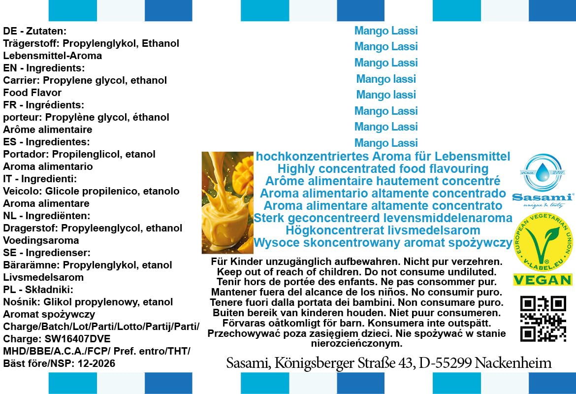 Mango Lassi Aroma Konzentrat - Vegan - Sasami - 100ml