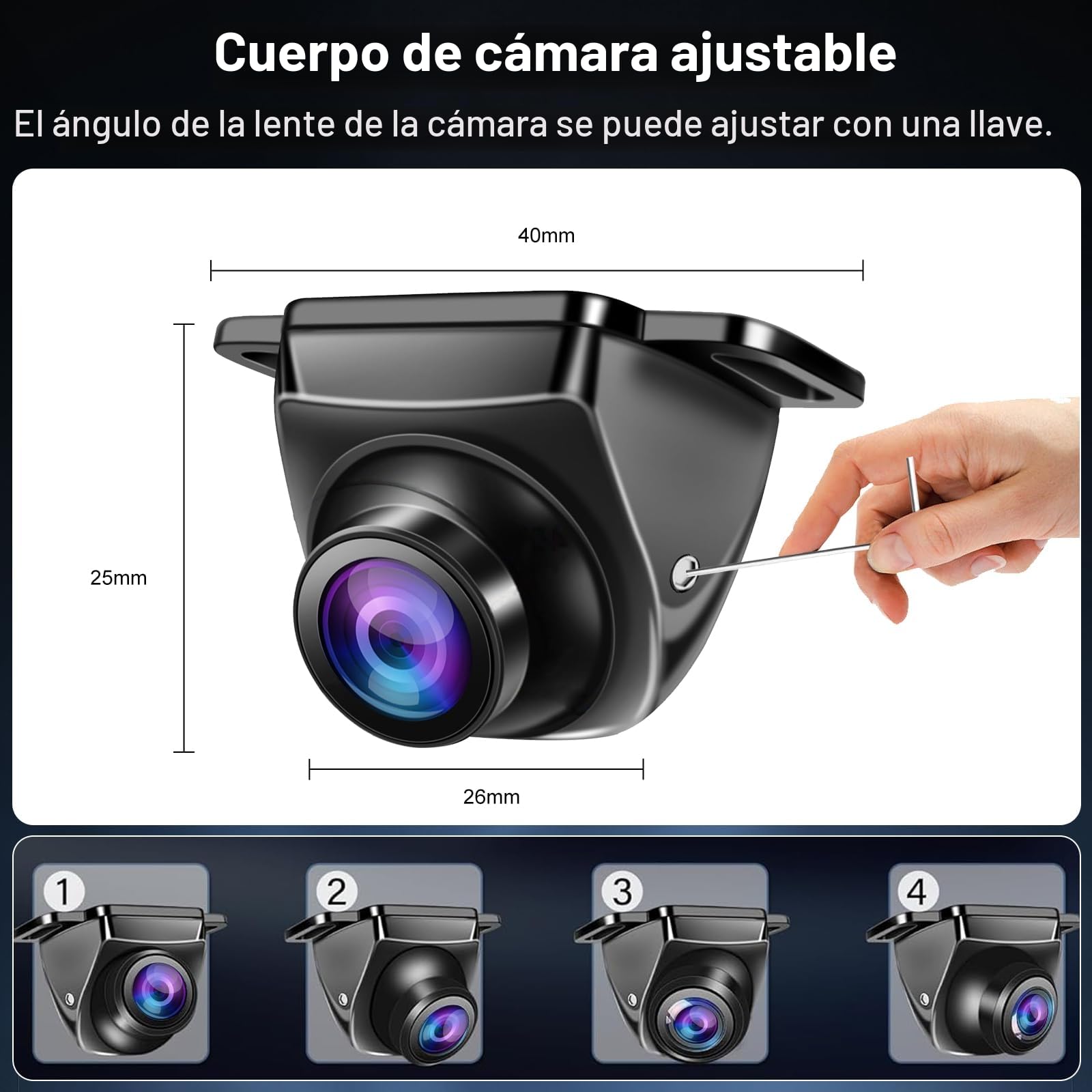 OBEST Camara Marcha Atrás Coche 1080P, AHD Cámara Visión Trasera/Lateral Visión Nocturna, Camara Aparcamiento Coche Metal Rotar 360° Gran Angular 170°, para SUV Furgoneta Camion Universal 12-24V